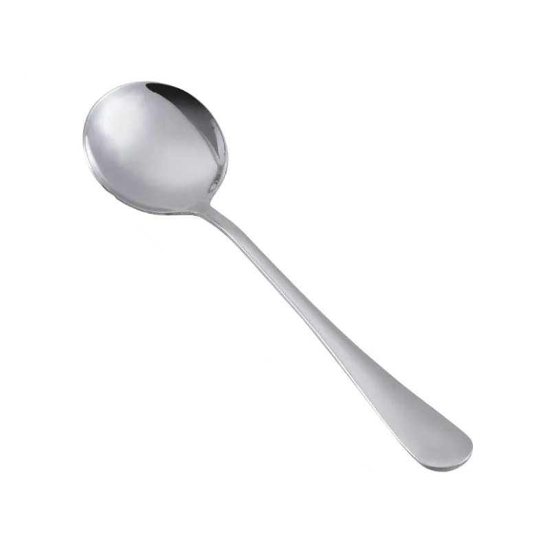 12cm Stainless Steel Round Spoon Hotel Family Spoon Kitchen Utensils Set Mirror Round Spoon Multifunctional Round Spoon C1