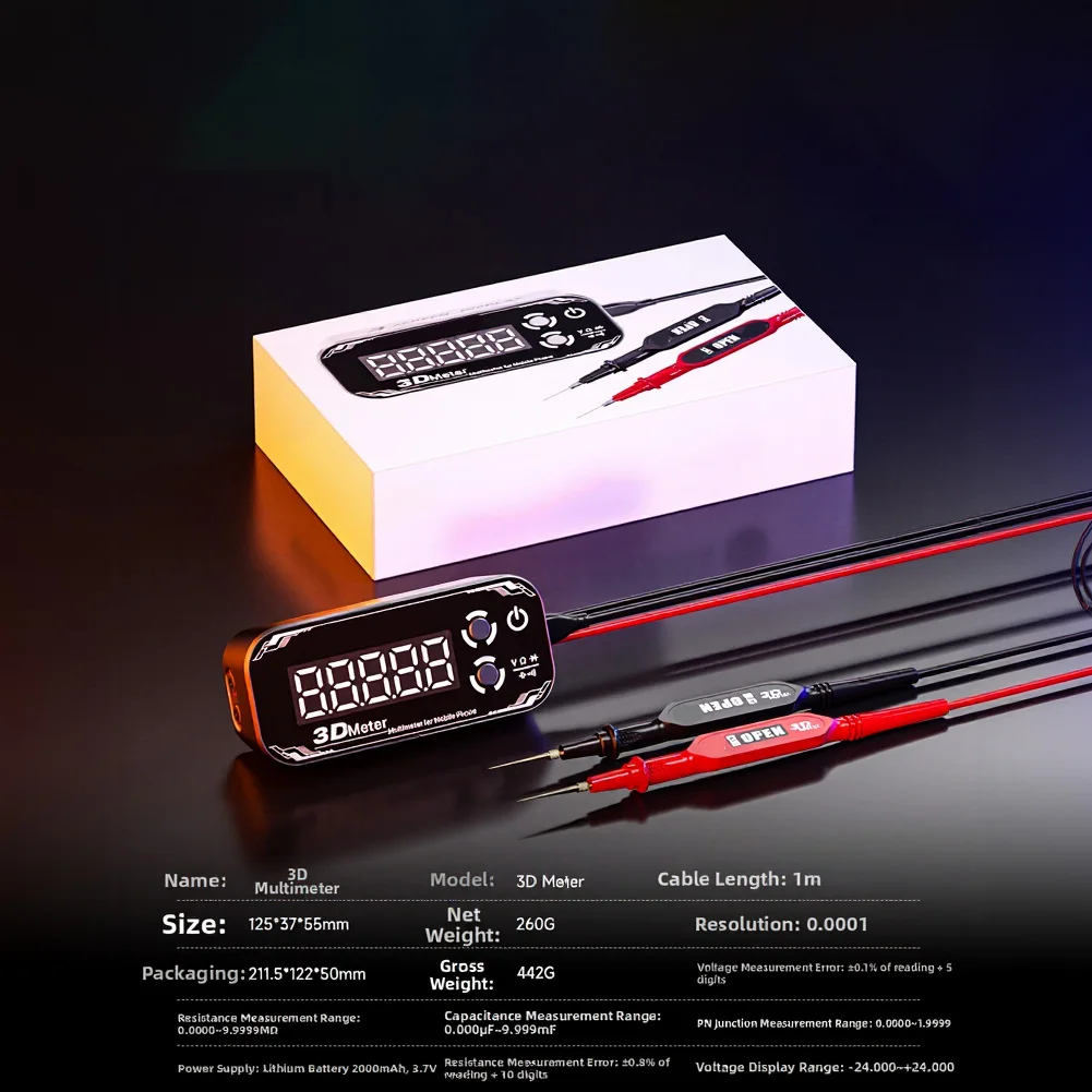 Compact Digital Multimeter with Triple Screen for PCB Debugging IC Pin Testing and Component Level Fault Isolation