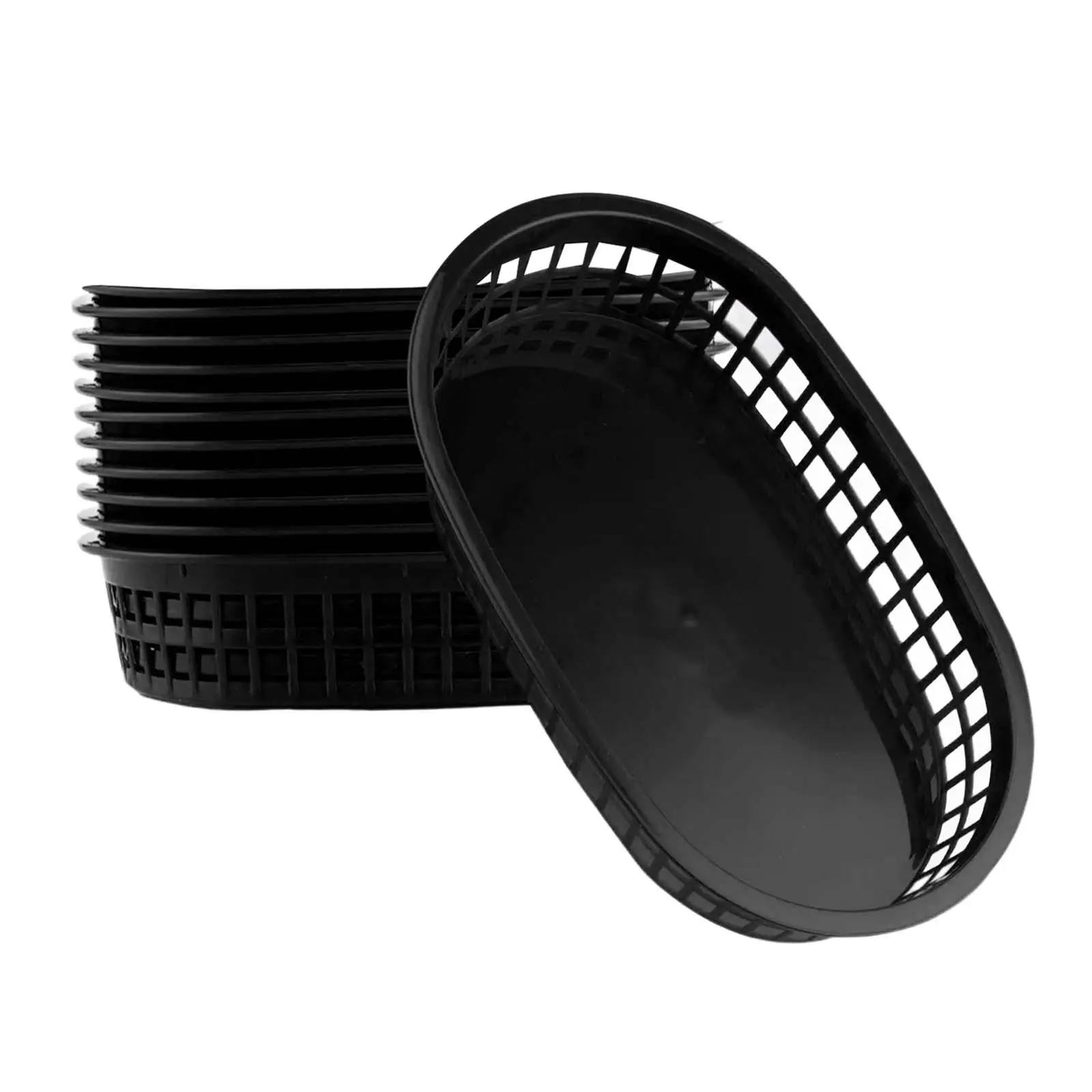 Multi Purpose Party Baskets Oval Shape Fast Food Tray Serving Platters for Home Restaurant Use Set of 12