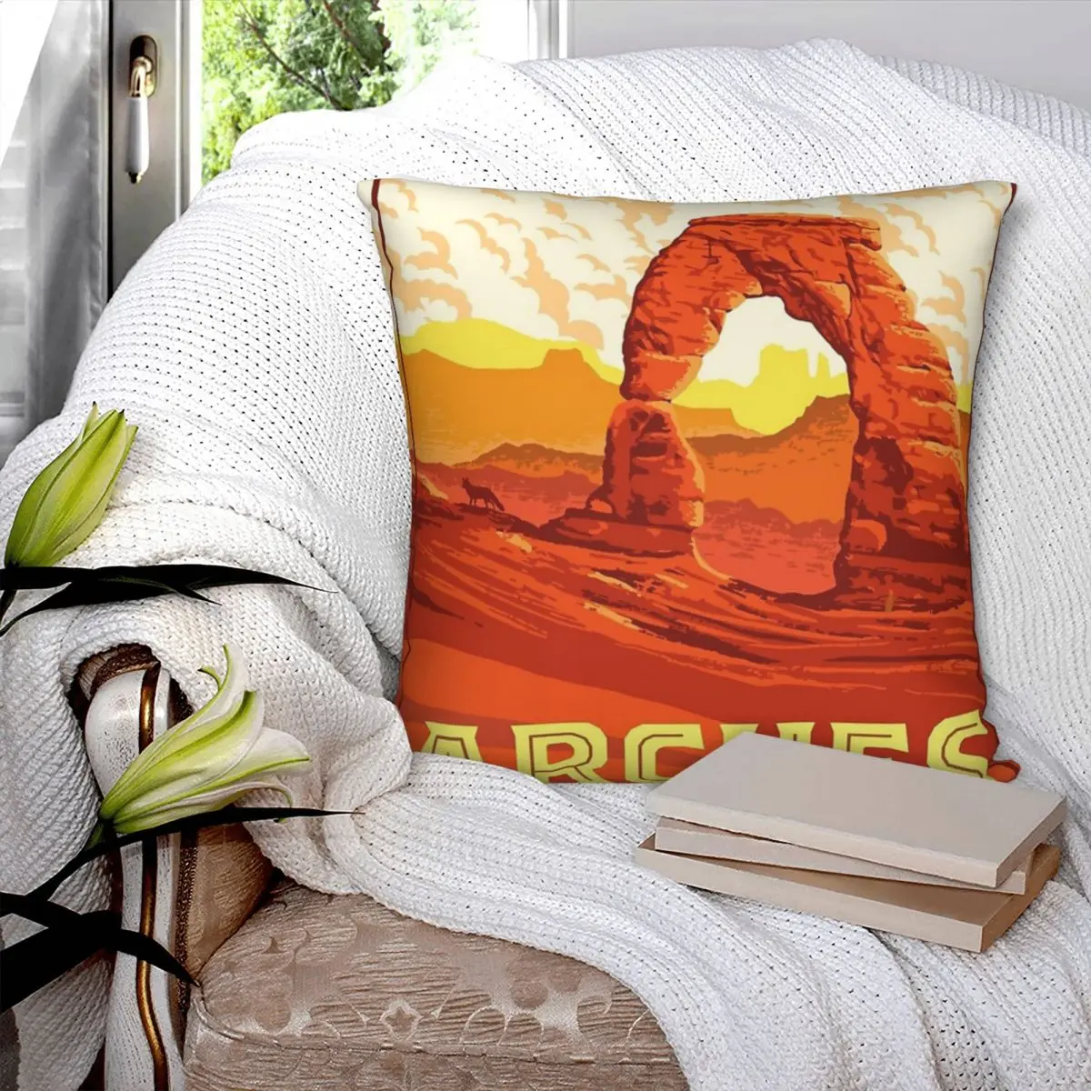 Arches National Park Original Square Pillowcase Polyester Pillow Cover Velvet Cushion Decor Comfort Throw Pillow For Home Car