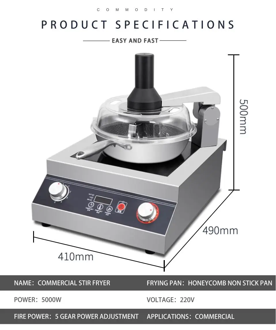 High End Chef Automatic Wok Cooker Robot Wok Induction Cooking Machine Automatic Fried Rice Wok Machine