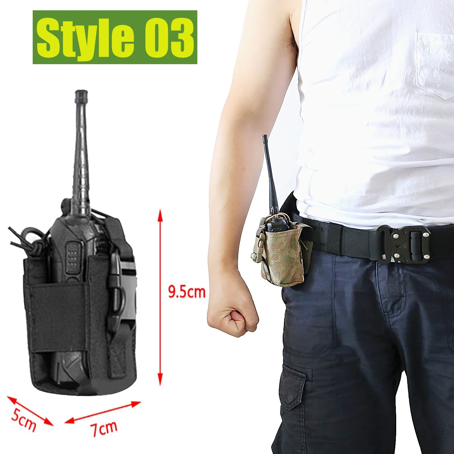 1000D Tactical Molle Radio Walkie Talkie Pouch Waist Bag Holder Pocket Magazine Pouch Mag Holster Carry Bag for Hunting Camping