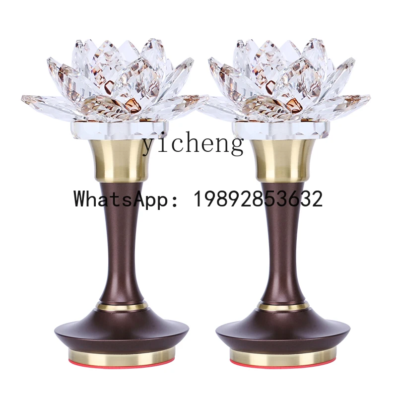 X1   copper crystal lotus ornament Buddha for a pair of household plug-in LED Buddha lighting