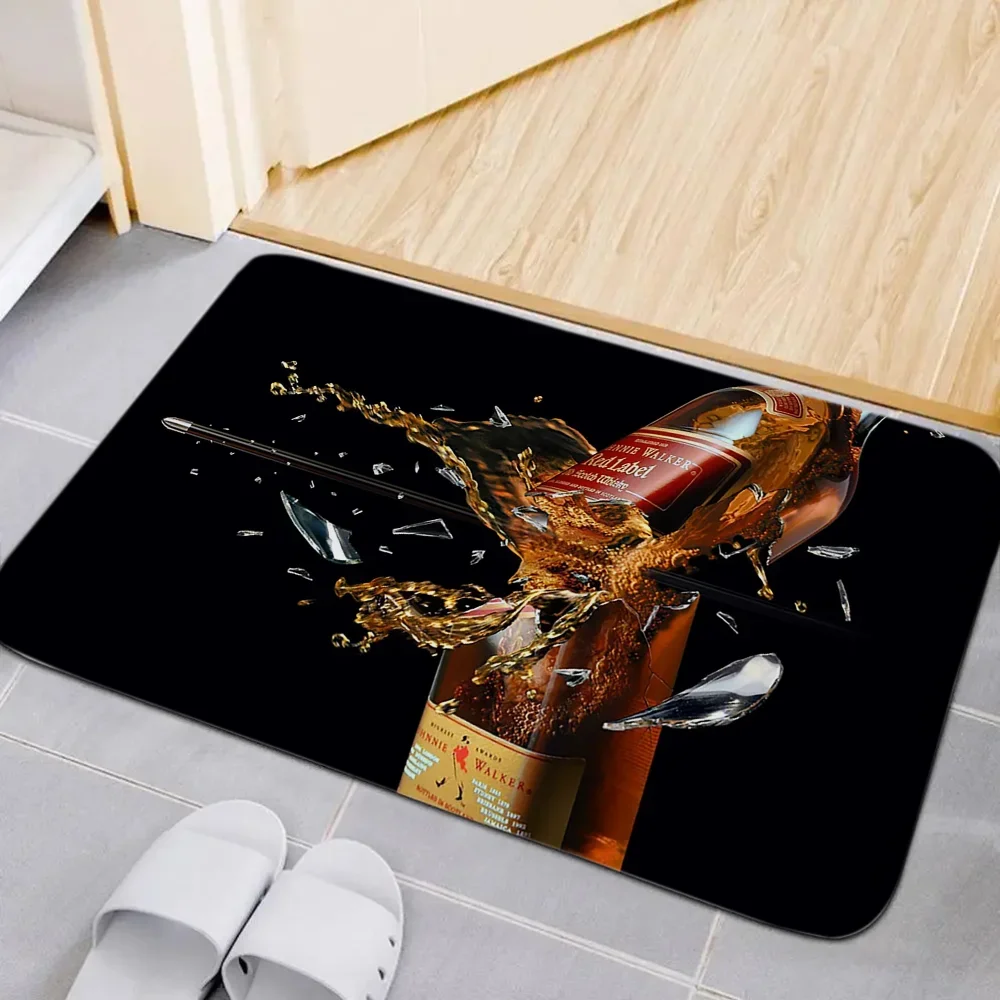 Classic Whisky Johnnie Walker Floor Bath Mat Cute Room Decor Hallway Carpet for Bedroom Prayer Rug Home Decoration Balcony Rugs