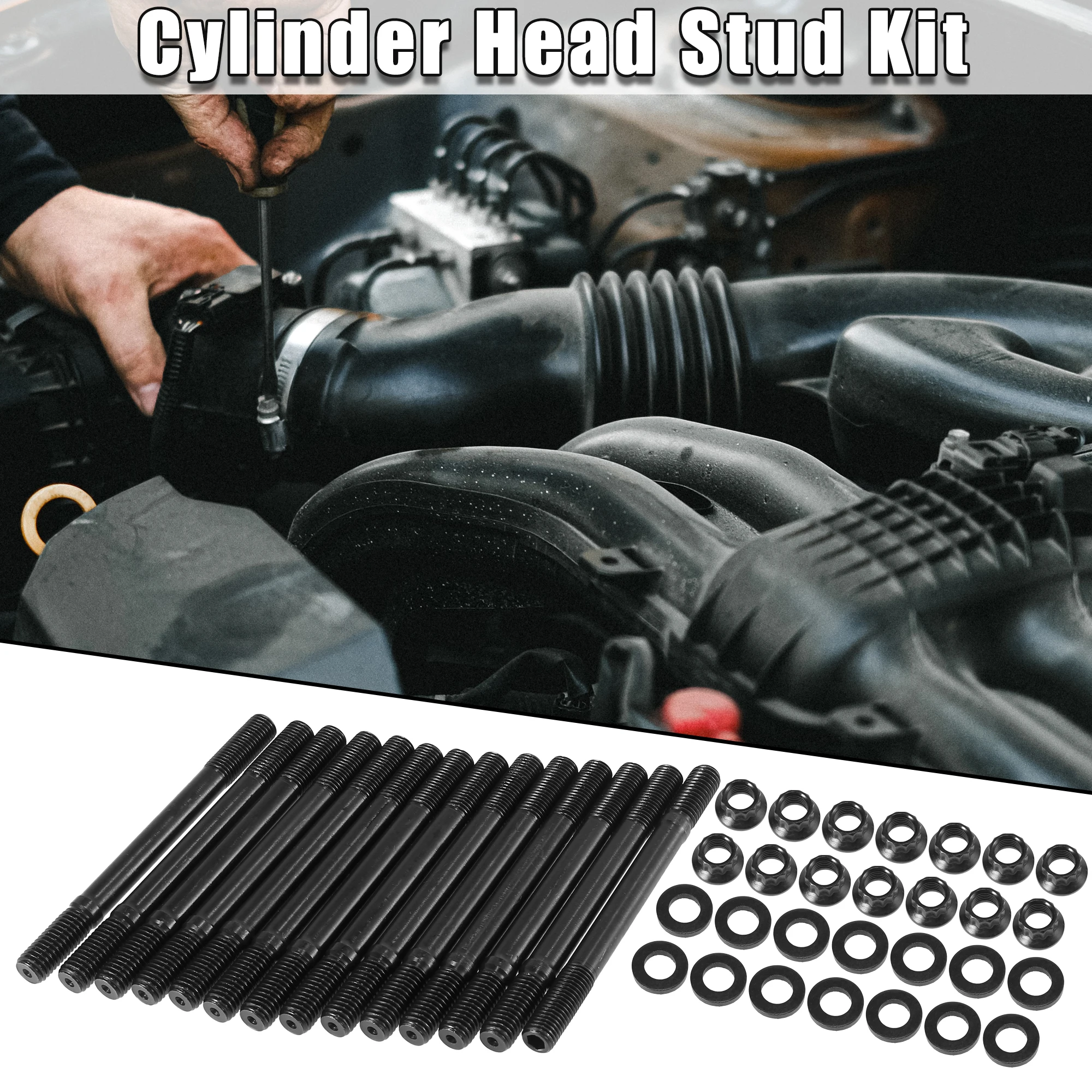 

X Autohaux Cylinder Head Stud Kit Replacement for BMW E36 325i 2.5L 6 Cyl M50 S50US S52US