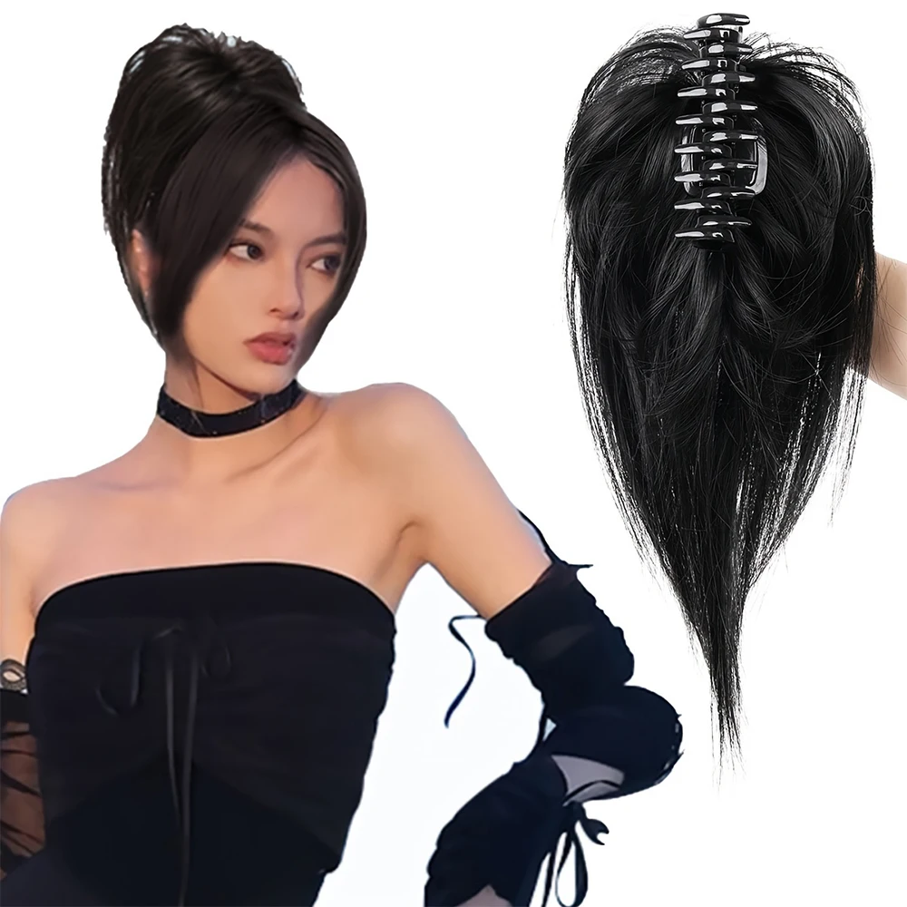 

1PC Messy Claw Clip in Ponytail Tousled Updo Bun Chignon Hair Extensions Synthetic wigs Hairpieces for Women Scrunchie Extension