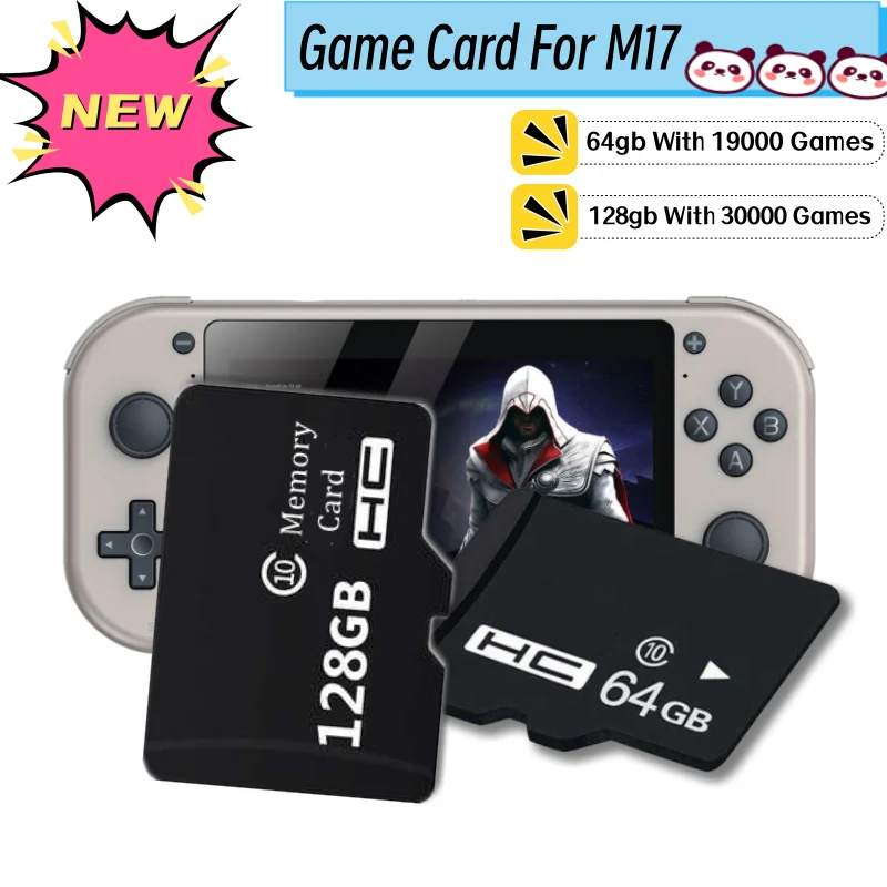 64GB 128GB Game Card For M17 Portable Game Console TF Memory Card With 30000 Free Games Repair Replacement