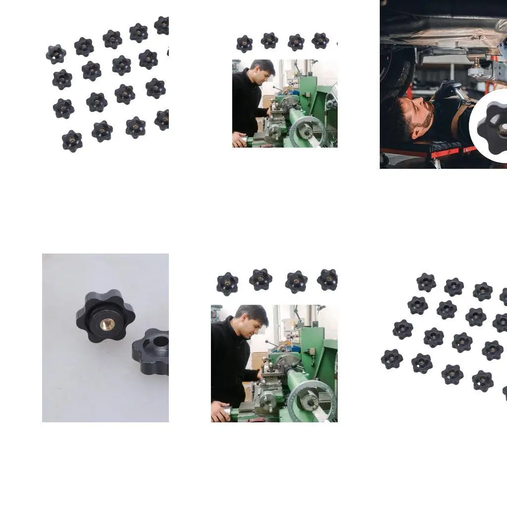 

652F 20Pcs Star Knurled Clamping Screw-On Handle Clamping Knob Grip Plum Hand Tighten Handle Easy to Use