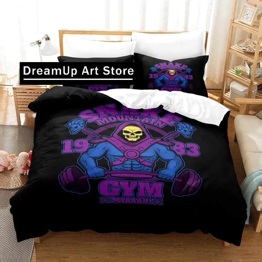 3D Skull Skeletor Bedding Set Cute Quilt Cover Bed Cover With Pillowcase Twin Single Queen King Size Boys Adult Home Textile