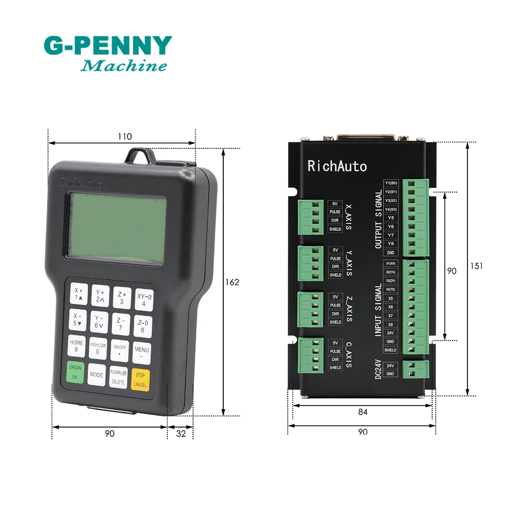 무료 배송! DSP 3 axis Richauto A11 컨트롤러 CNC 라우터 용 CNC 무선 채널 조각사 핸들 모션 영어 버전