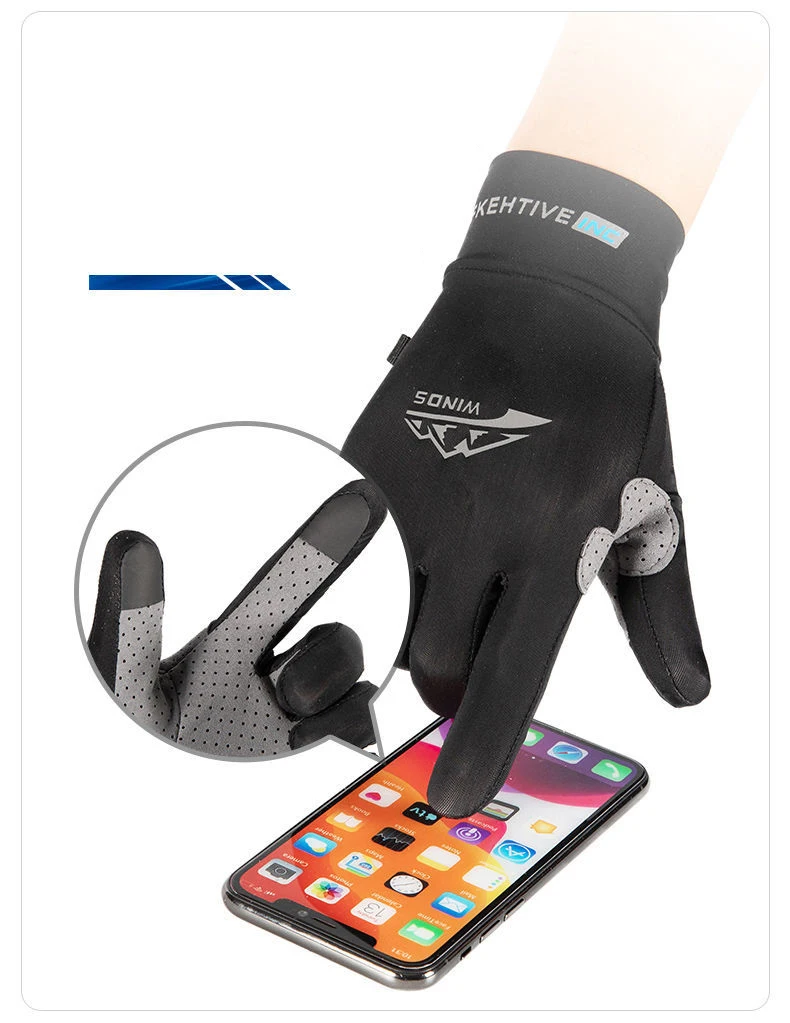 Angelhandschuhe aus Eisseide mit Touchscreen-Funktion, Rutschfeste Fitness-Handschuhe mit UV-Schutz für Männer und Frauen, Elastische Sommerhandschuhe für Radfahren und Motorradfahren – Detail 8