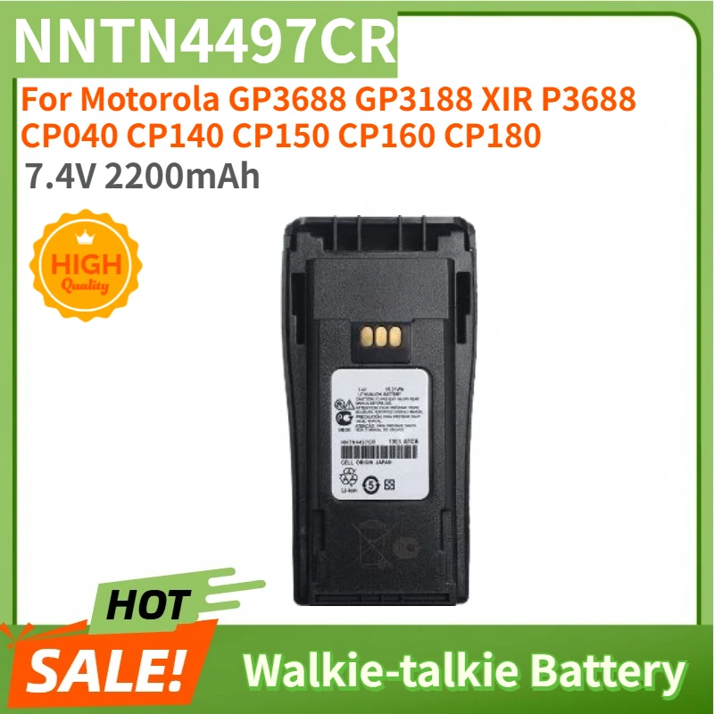 High Quality NNTN4497CR Walkie-talkie Battery 7.4V 2200mAh for Motorola GP3688 GP3188 XIR P3688 CP040 CP140 CP150 Brand New