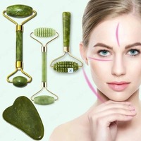 Guasha Natural Stone Massage Face Jade Roller Gua Sha Massage Tool Set for SPA Body visage rouleau de massage rouleau visage