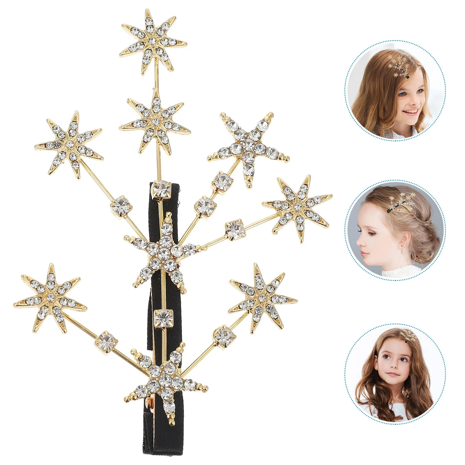 

Branches Rhinestones Hair Clip Full Barrette Crystal Hairpin Women Elegant Hair Jewelry for Wedding Banquet Daily