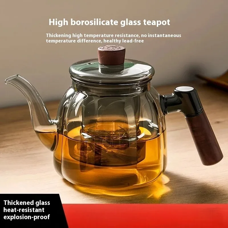 

Стеклянный чайник, утолщенный термостойкий чайник для кипячения чая, разделение воды, устройство для заваривания чая большой емкости