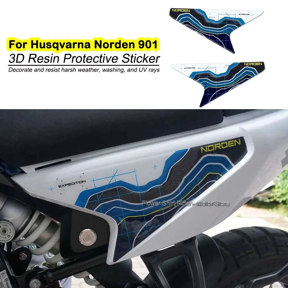 

For Husqvarna Norden 901 Motorcycle Hip Side Tail Sticker Waterproof Protection Sticker 3D Epoxy Resin Decorative Sticker