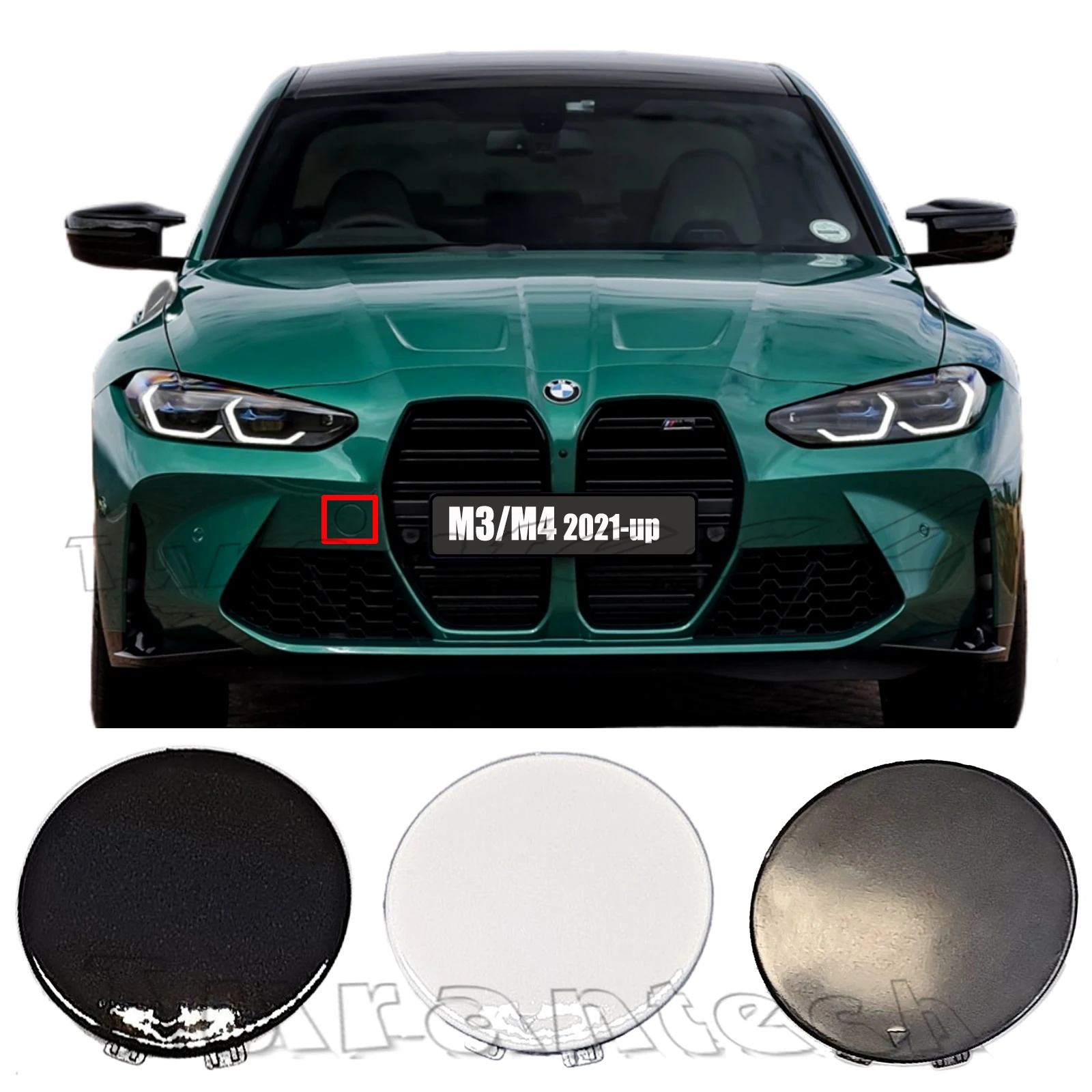 Front Tow Cover for 21-up BMW M series M3 G80 Sedan G81 Wagon M4 G82 Coupe G83 Convertible Bumper Hook Eye Cap