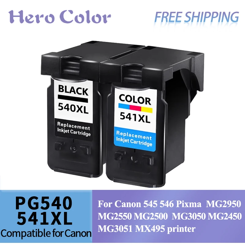

Compatible Ink Cartridge for Canon 545 546 Pixma MG2950 MG2550 MG2500 MG3050 MG2450 MG3051 MX495 printer