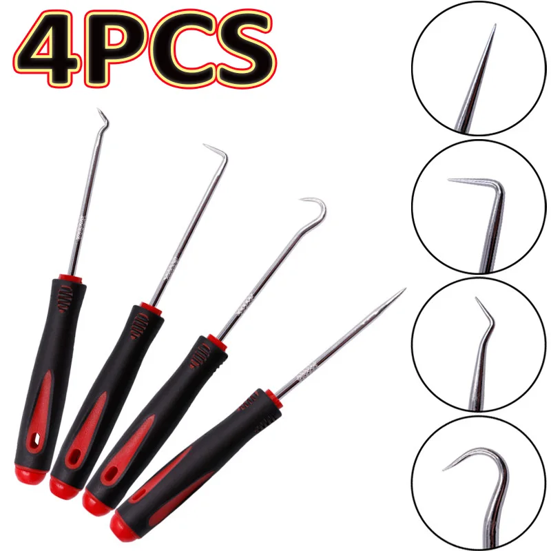 4Pcs Car Auto Vehicle Oil Seal Screwdrivers Set Puller O-Ring Gasket  Remover Craft Hand Tool Long Pick Bearing Puller Tools