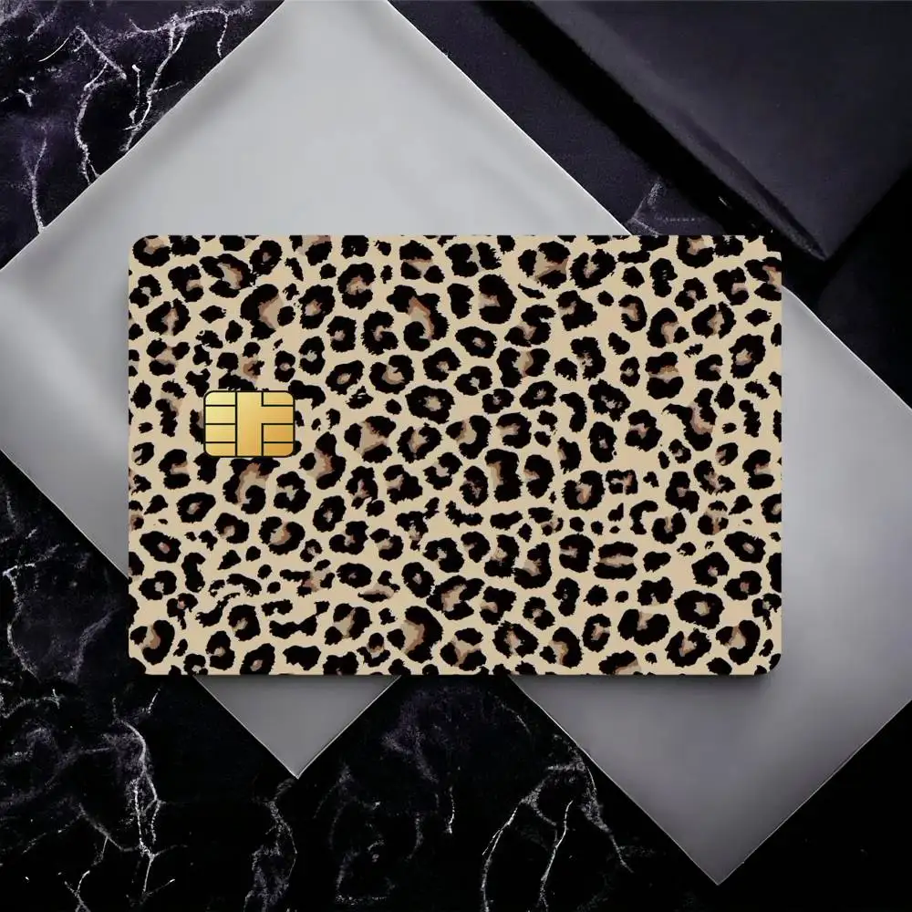 Leopard Print Credit Card Skin Stickers for Bank Card Bus Metro Card Sticker Waterproof Gift
