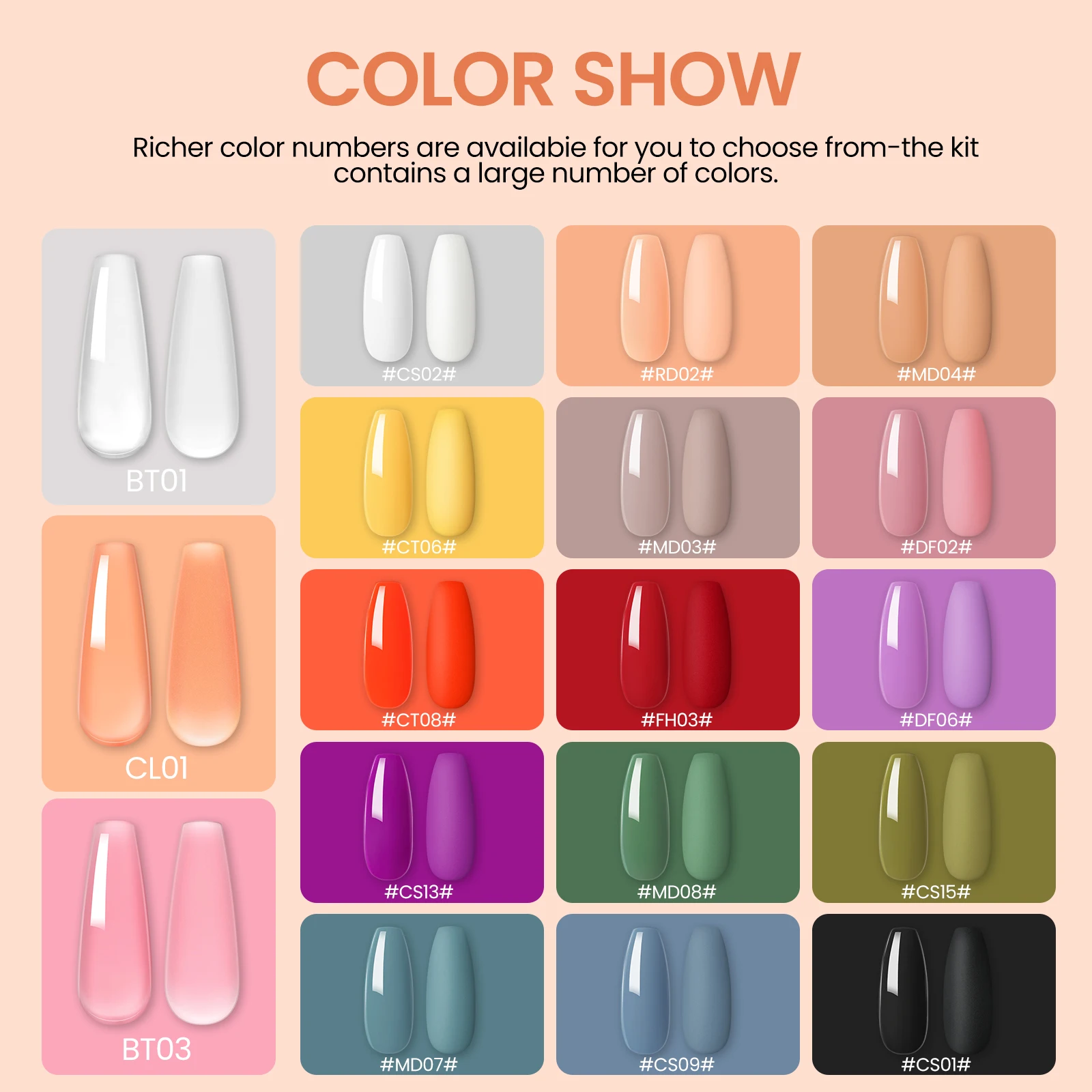 Coscelia Manicure Kits with Nail Lamp 15PCS 7ML Nail Gel Polish 3PCS 10ML Poly Extension Gel French Nail Sticker for Women