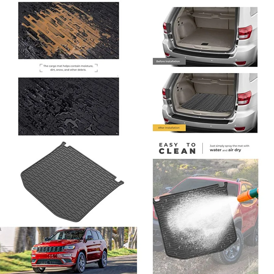 

Cargo Mat Compatible with 2011-2021 Grand Cherokee WK2 & 2022 Grand Cherokee WK, All Weather Protection Cargo Liners Trunk Mats Vehicle Carpet Heavy Duty Waterproof Odorless Durable Black