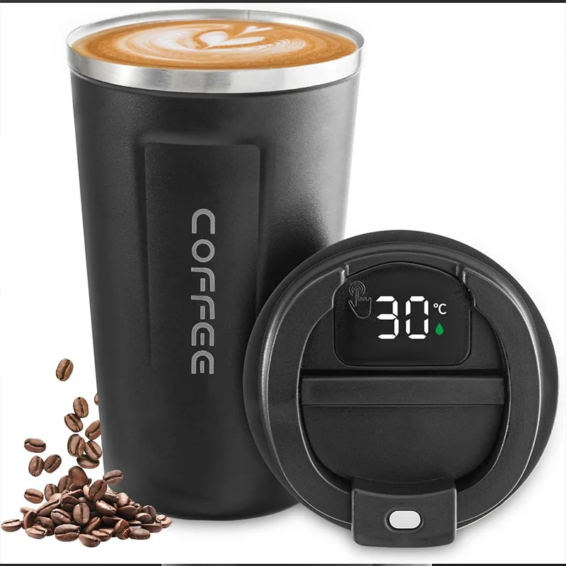 

Thermos Coffee Mug 380/510ml 304 Stainless Steel Vacuum Cup Temperature Display Flask Thermal Tumbler Business Office Coffee Cup