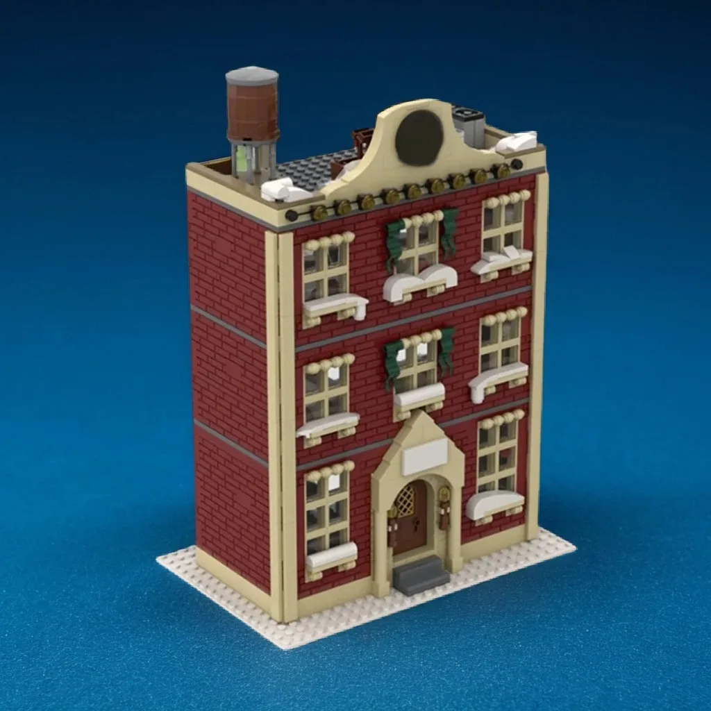 

1315PCS MOC Street View Winter Village Hotel Model Building Block Architecture DIY Assembly Display Home Decor Gift Collectible