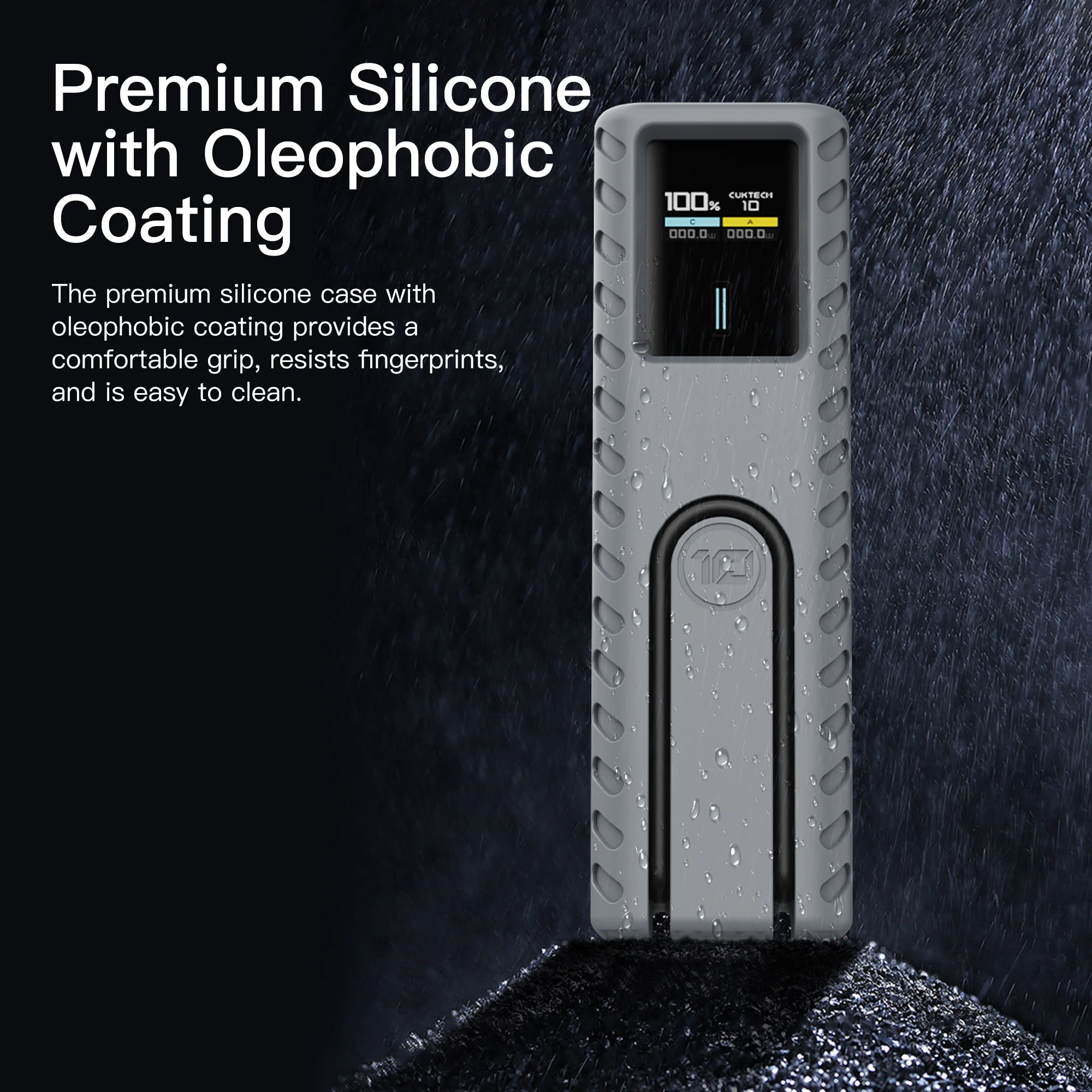 حافظة سيليكون من سيكاي لبنك الطاقة CUKTECH 10 ، تخزين الكابل ، غطاء واقي للسفر ، مقاوم للصدمات ، مانع للانزلاق ، غلاف واقي