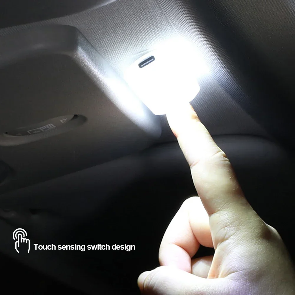 Rechargeable Car Interior Lights Indoor Auto Ceiling Lamp Night Touch Light Hand Reading Light Car Roof Magnetic Reading Lamp