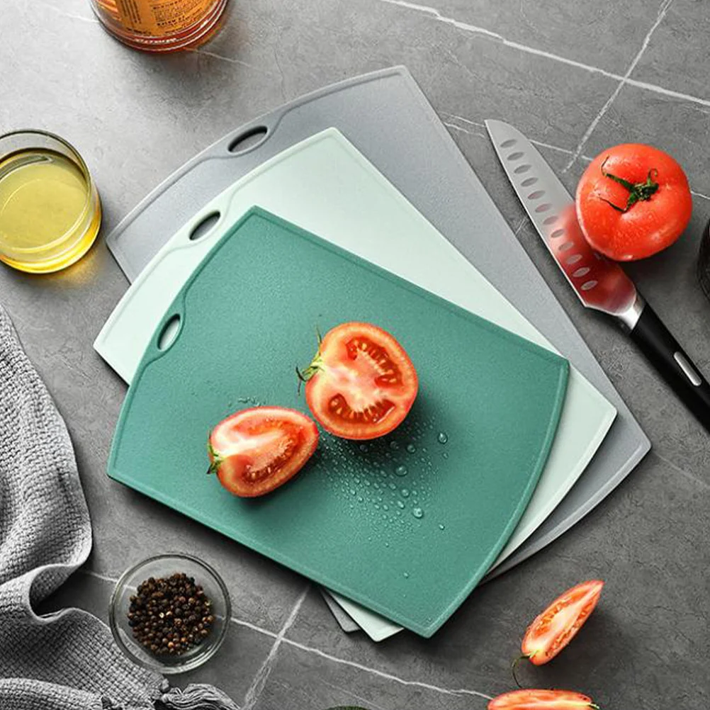 

3Pcs Kitchen Plastic Cutting Board Set Multi-Size Hanging Hole Food Fruit Vegetable Meat Outdoor Camping Chopping Boards