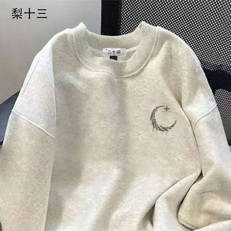 Wykwintna nowa bluza z okrągłym dekoltem i długimi rękawami, popularne jesienno-zimowe style, uniwersalna, swobodna, modna, luźna i sportowa góra.