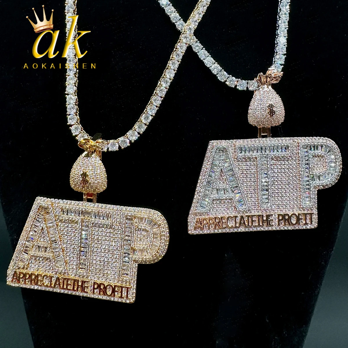 

Ожерелье Aokaishen с подвеской для женщин, украшение с покрытием из настоящего золота в стиле хип-хоп