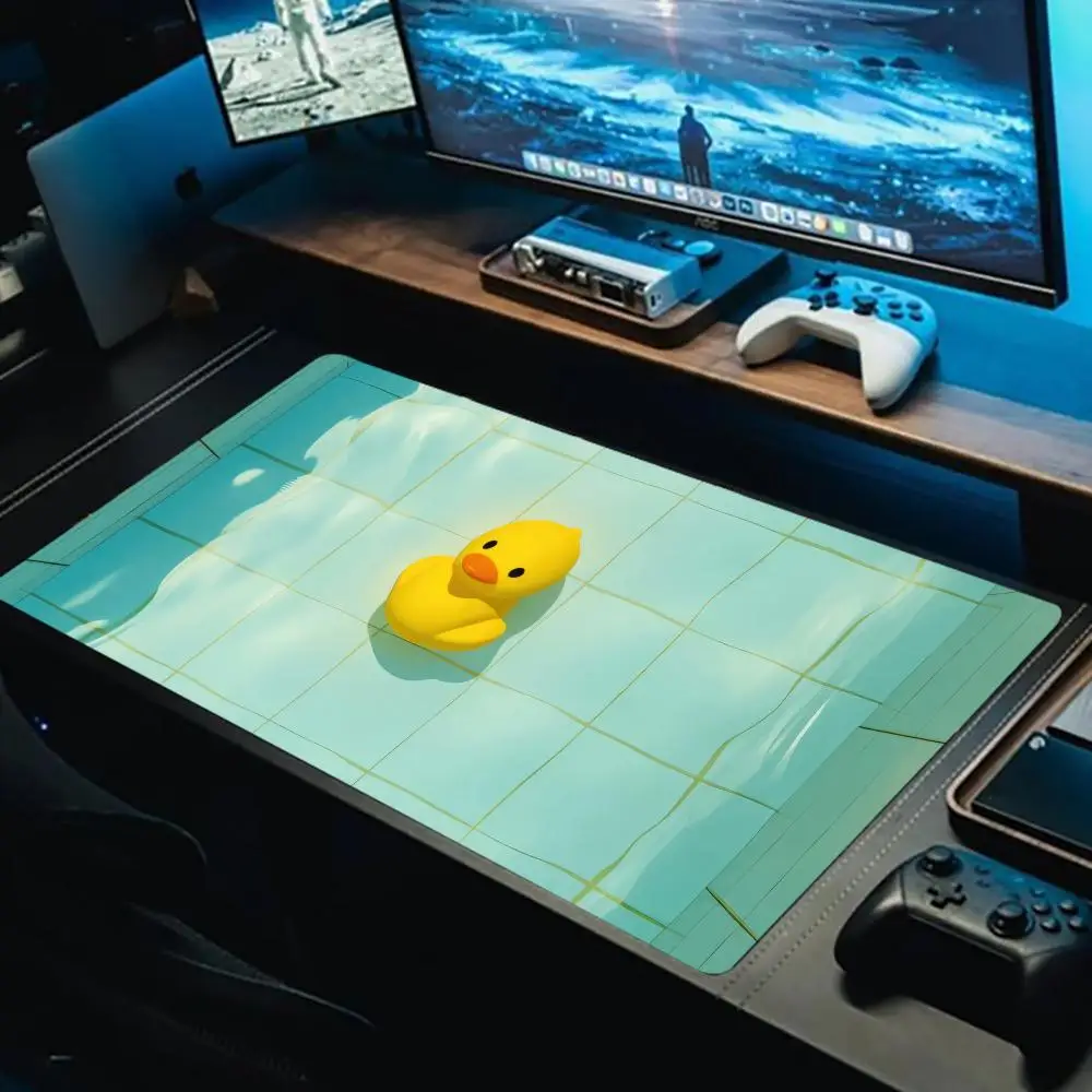 

Коврик для мыши с милой уткой, большие компьютерные офисные игровые настольные коврики XXL, резиновые противоскользящие коврики для игровой клавиатуры, длинные настольные коврики XL 40X90