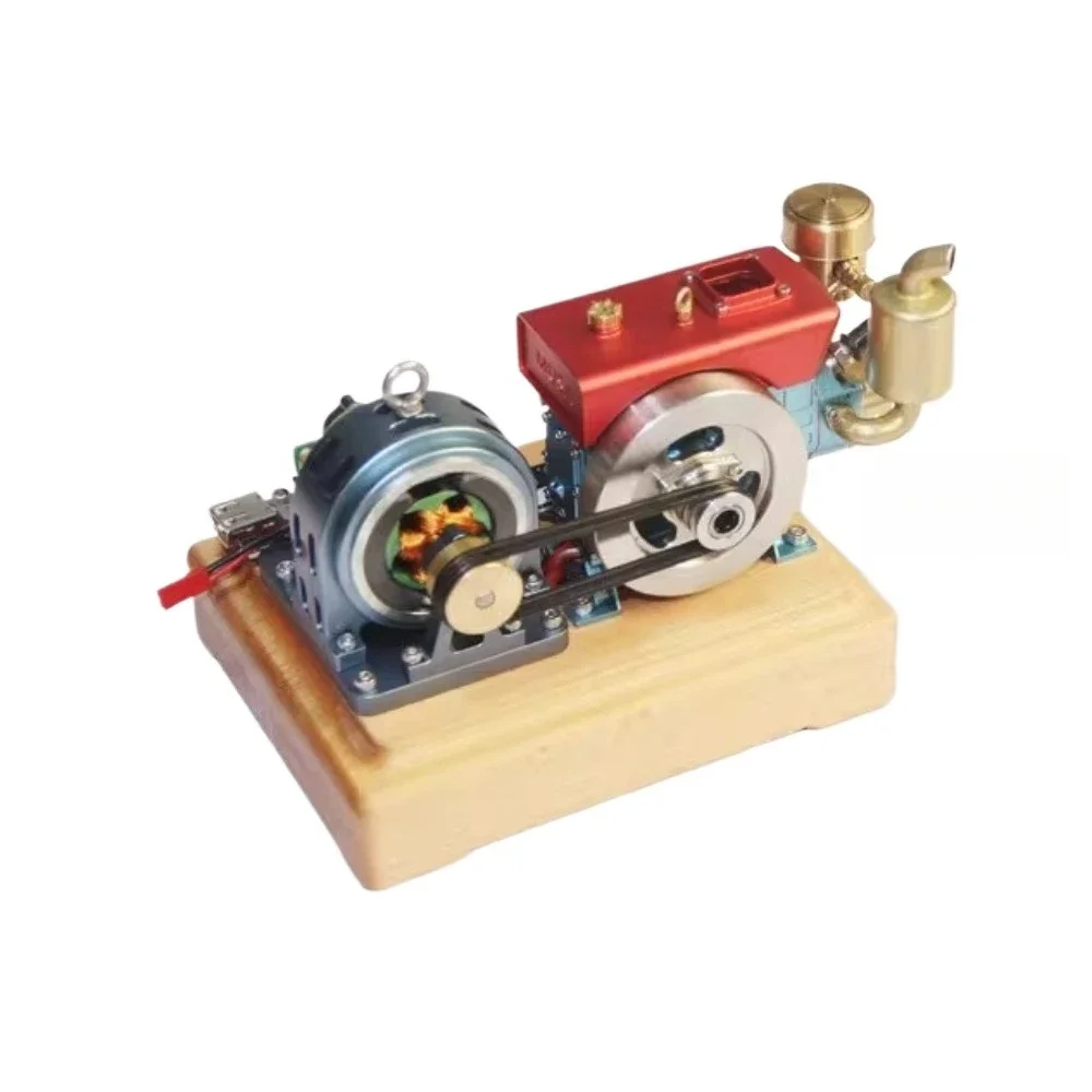 NF Retro Mini Vintage Pump Tractor Model Generator Set Display Starter and Base Simulated Micro Diesel Finished Metal Engine Mod