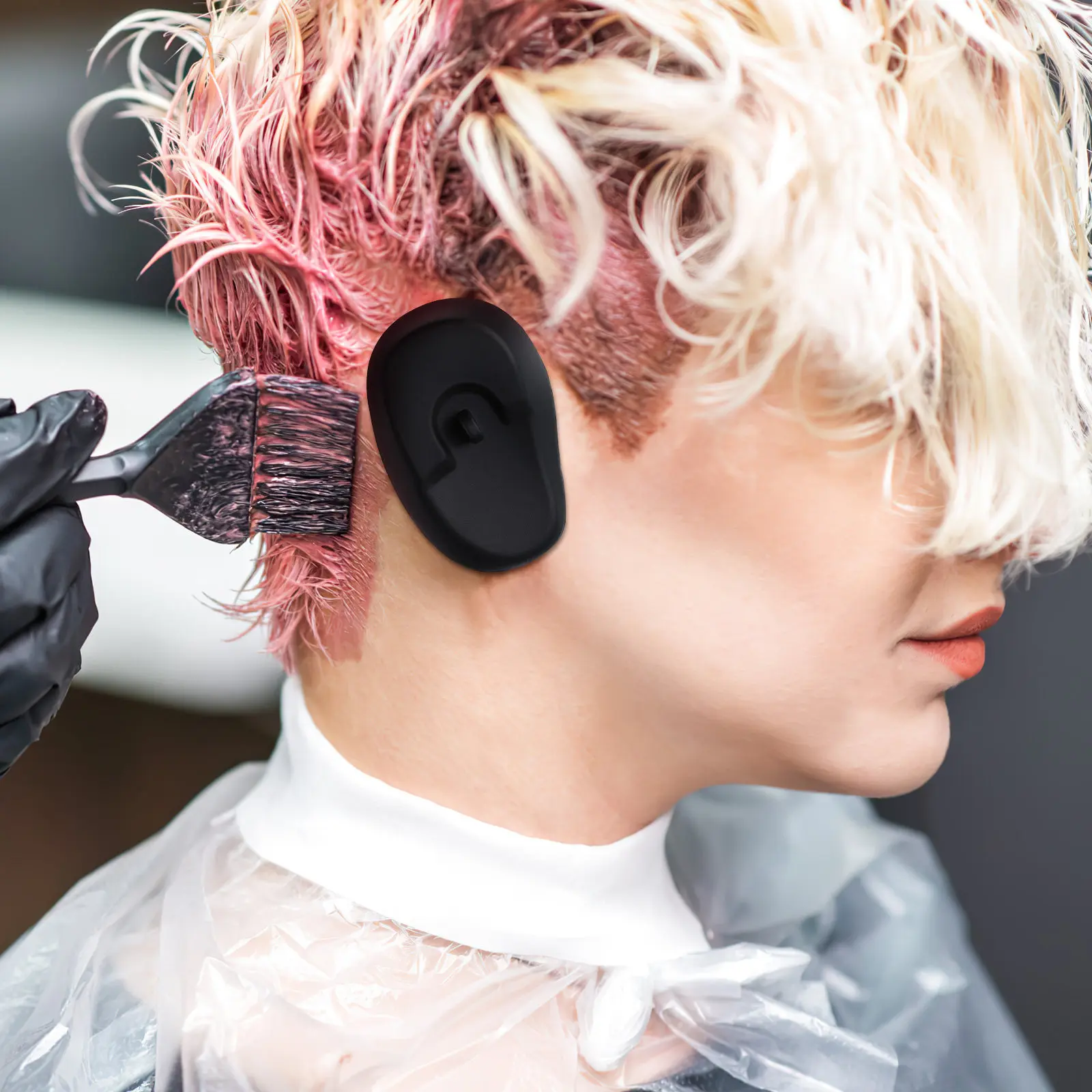 

4Pairs Professional Silicone Ear Covers Waterproof Comfortable Reusable for Hair Styling Hair Dyeing Salon Home Use Ear