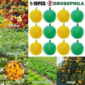 꽃 나무 끈끈한 트랩, 매달린 파리 트랩, 해충 방제 그나트 트랩, 날아다니는 곤충 트랩, 실내 야외 재사용 가능 볼, 8cm