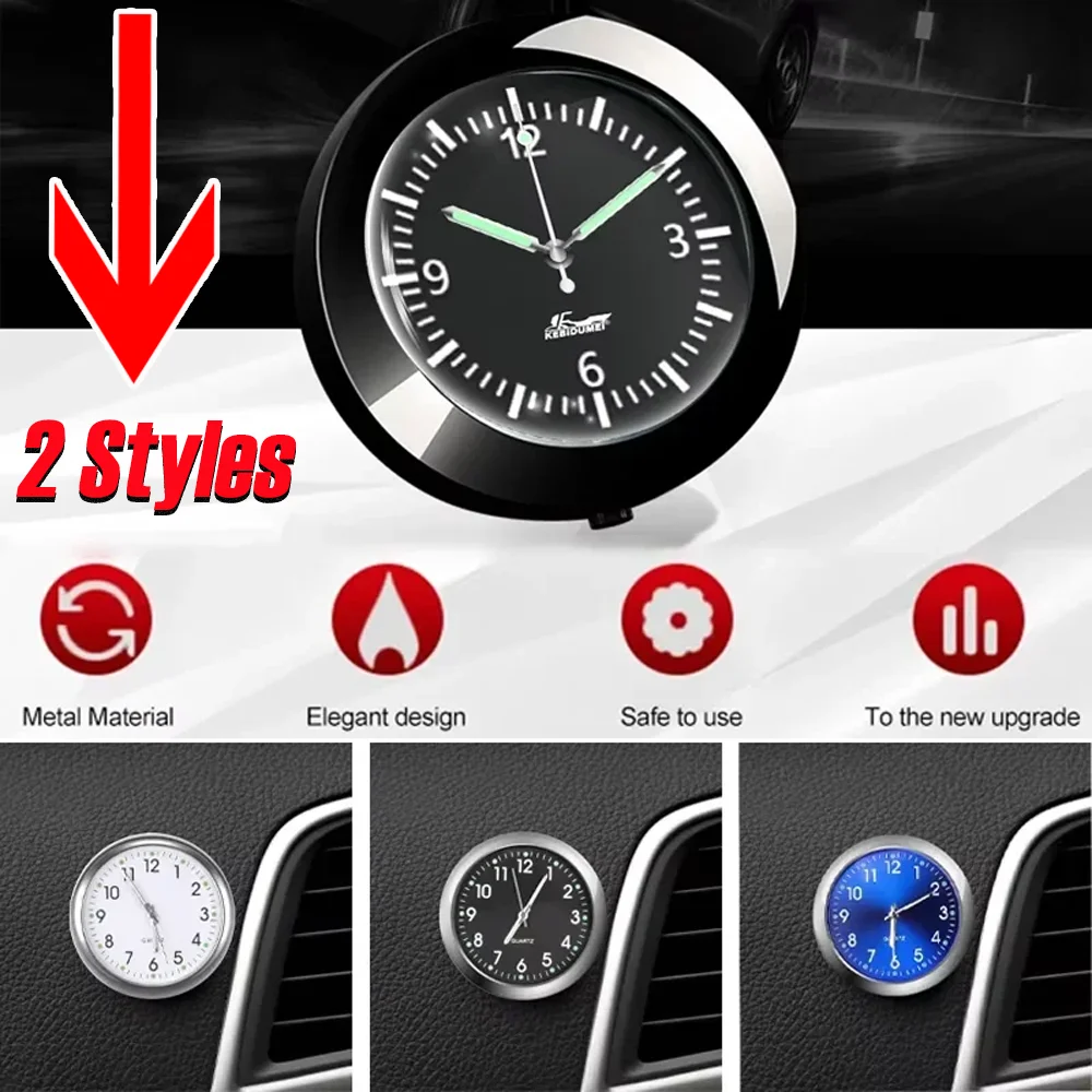 

Car Clock Luminous Stick-On Mini Digital Watch New Arrival Internal Mechanics Quartz Clocks Sticker Auto Electronics Accessories