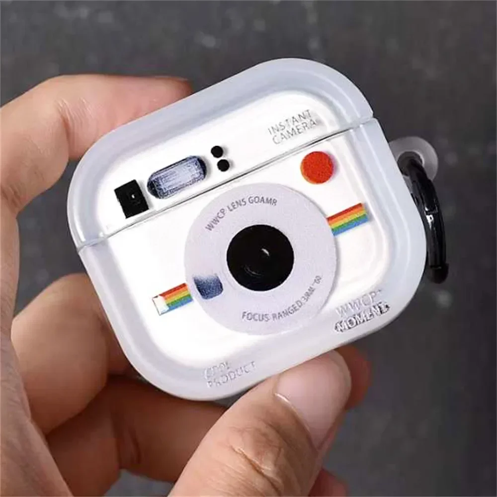 Personality Creative Cute Cartoon Camera Pattern For Airpods 2 3 4 2024 pro 2 Earphone Case Protective Cover Cases Housing Sheet