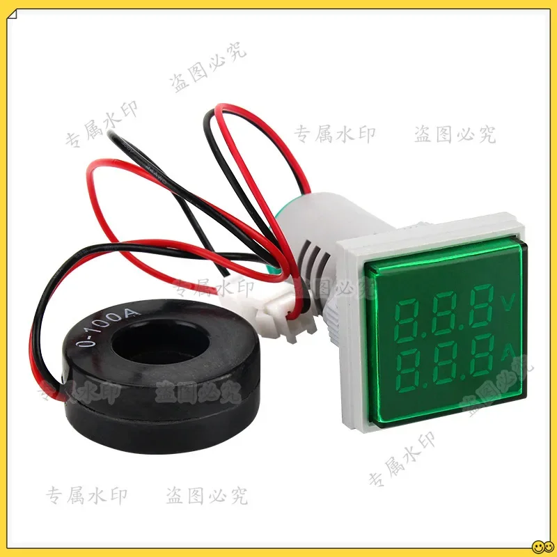 AD16-22FVA AC 380V digital display current and voltmeter integrated indicator light one meter dual-purpose digital dual display