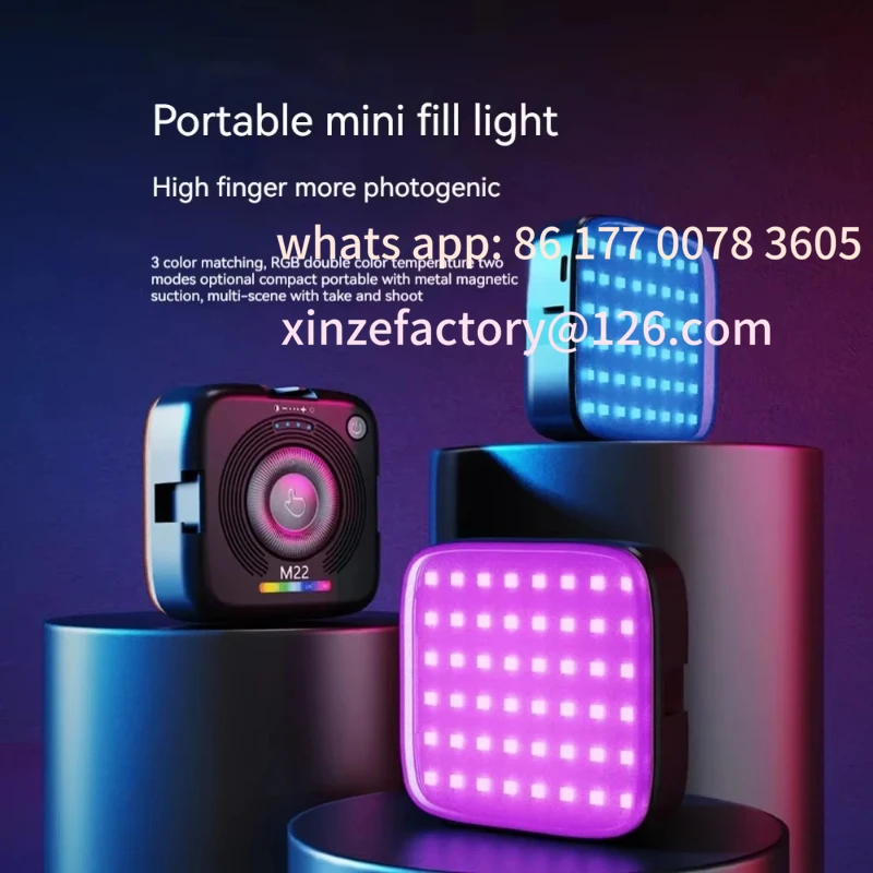 

Customizable Mini Magnetic RGB Fill Portable Mobile Phone Holder Photography Pocket Live Broadcast SLR Selfie