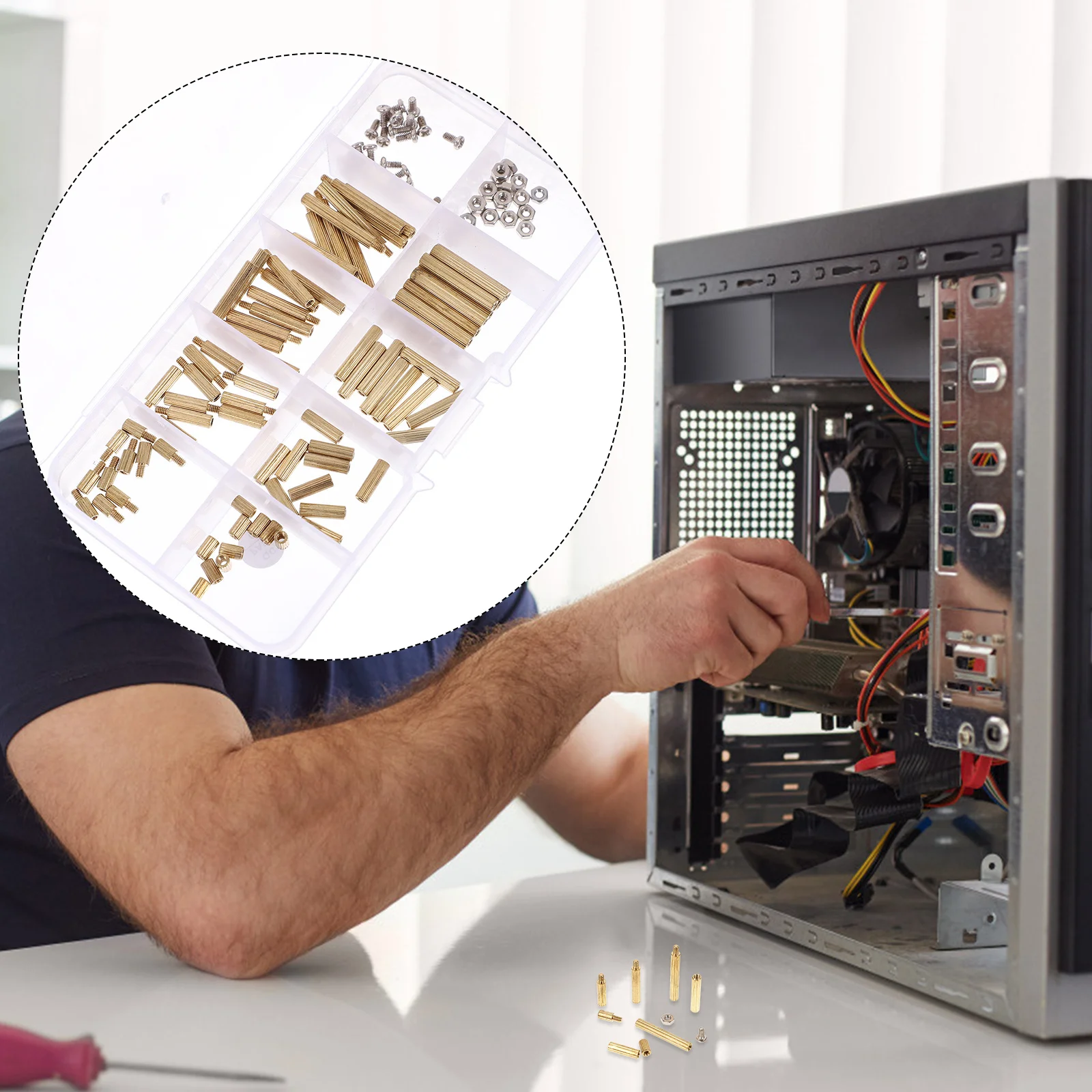 

120pcs Screws Brass Stainless Steel Standoff For Pcb Motherboard Computer Machine Screw Assortment Kit Hardware