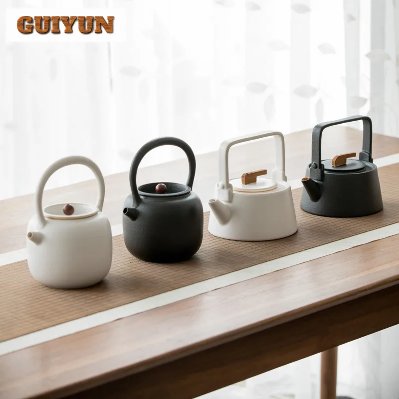 Big-capacity Ceramic Water Pot Electric Ceramic Stove Tea Maker Kettle Boiling Water Lifting Handle Pot Household Kung Fu Teaset