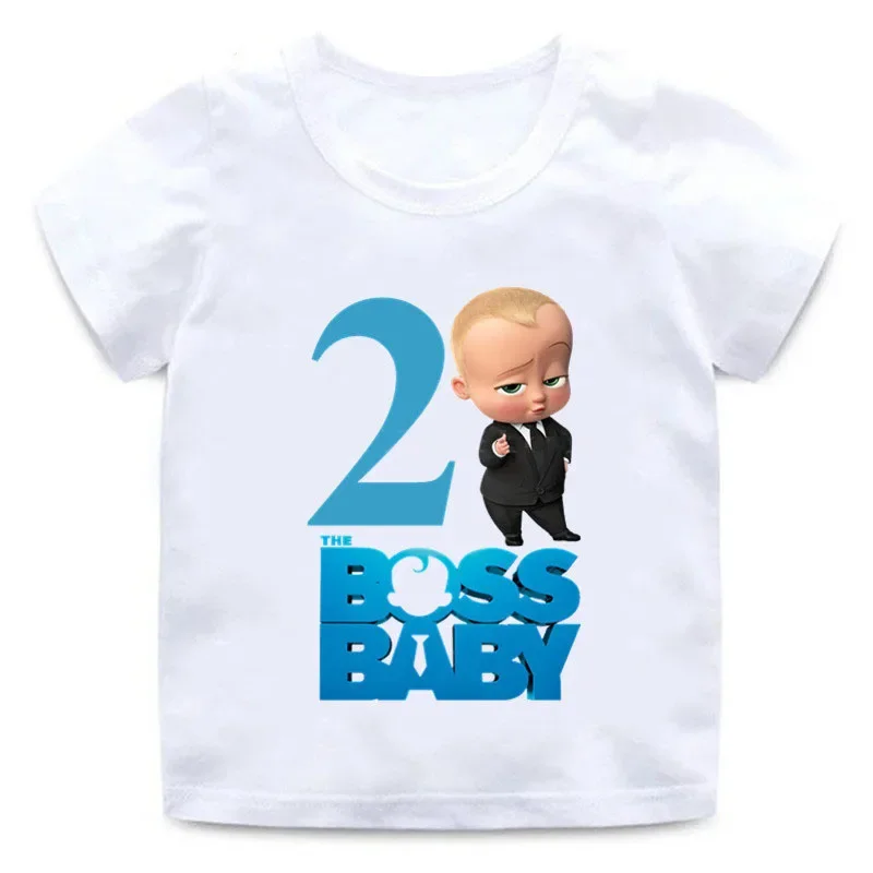 DIY Name Boss for Baby T Shirt Supplies Boy Girls Boss Birthday Party Decorations Shirt Short Sleeve Tee Tops for 2-9 Years