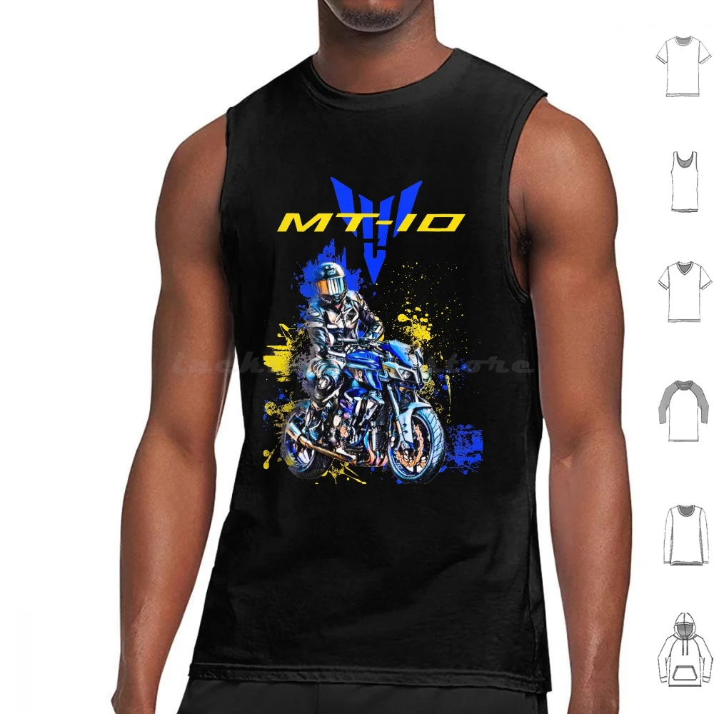 Mt-10 Rider Tank Tops Print Cotton Motorcycles Big Trail Moto Motorbike Mt10 Adventure Bikers Motoarte Motorsport Tie Dye