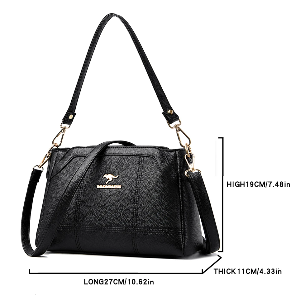 High Quality Woman Messenger Bag Luxury Soft Leather Handbag and Purses Women\'s Bags Designer Famous Brand Female Shoulder Totes