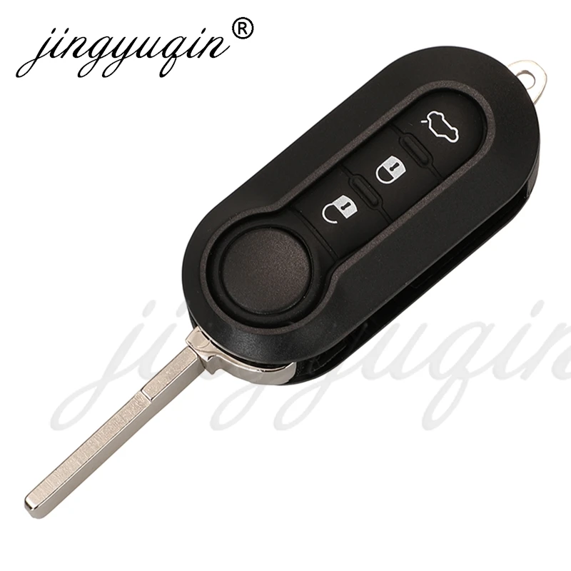 jingyuqin 2/3BTN Remote Car key Shell Case For Fiat 500 Panda Punto Bravo Ducato Peugeot Boxer Citroen Jumper Auto Uncut Blade