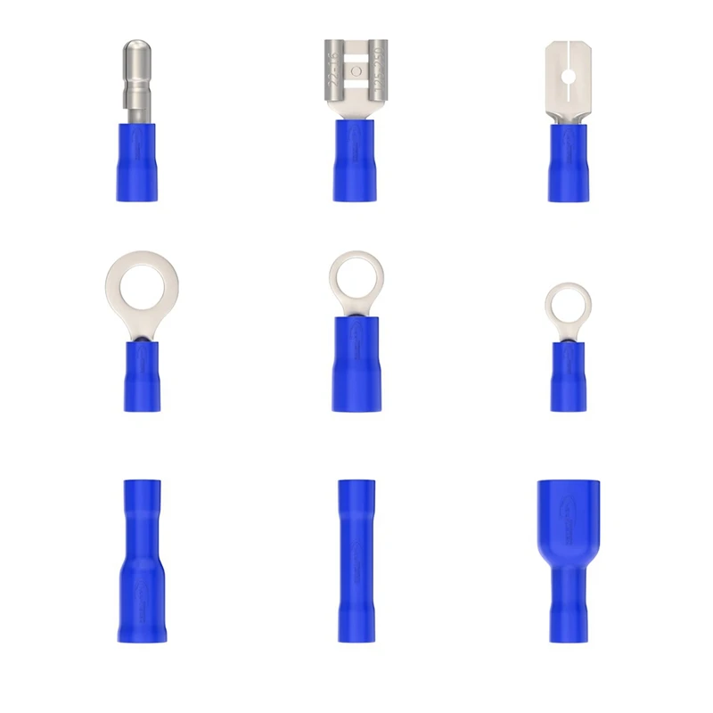 700 Pieces Cable Lugs Set Blade Receptacles, Ring Terminals And Butt Connectors Round Connectors