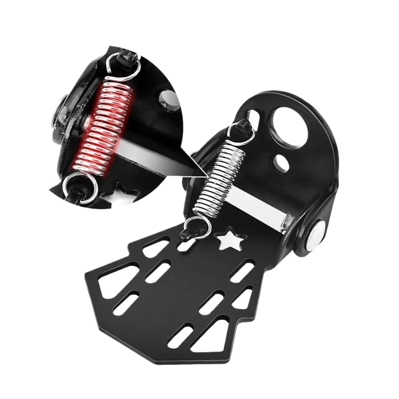 

2Pcs Durable MTB Rear Seat Footrest Mounted on Back Wheel Bike Pedals Folding Footboard Cycling Accessories Non-slip Design