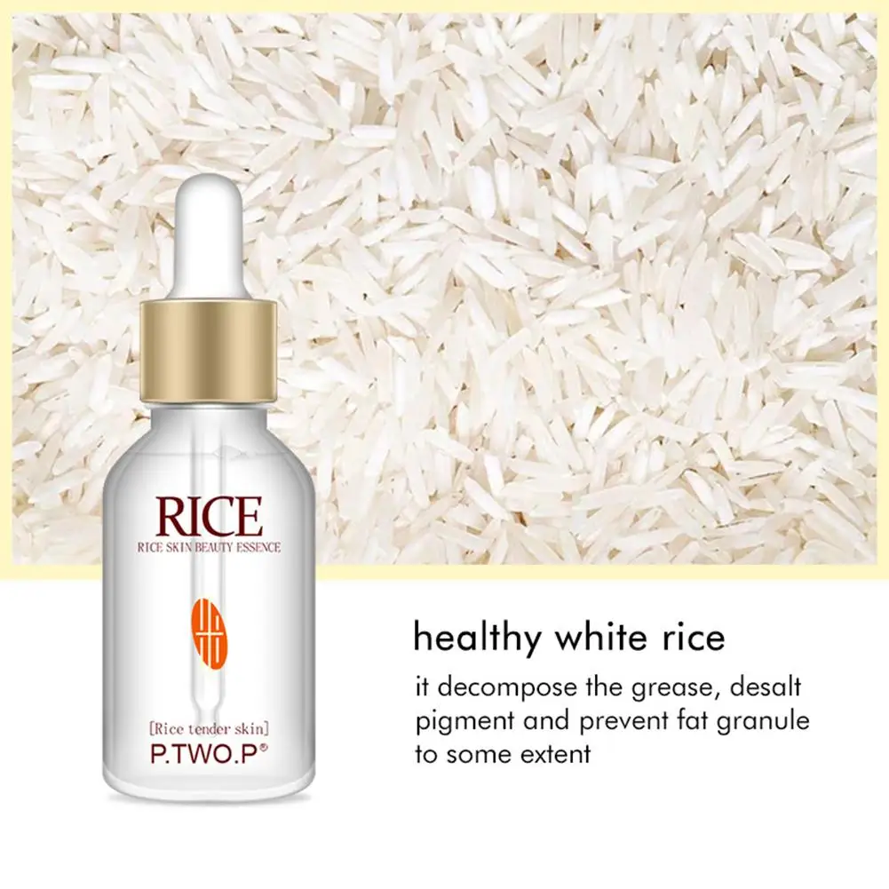 15ml White Rice Whitening Serum Face Moisturizing Cream Aging Acne Care Treatment Wrinkle Lines Serum Anti Fine Face Skin A L0W2